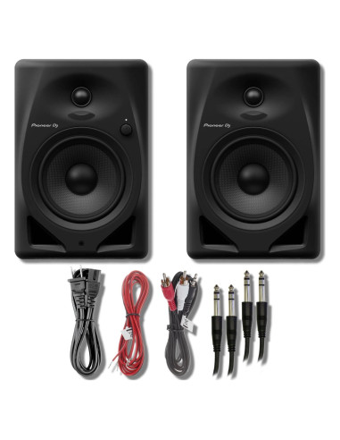Monitores Activos Pioneer DM-50D 5" con Cables TRS Profesionales
