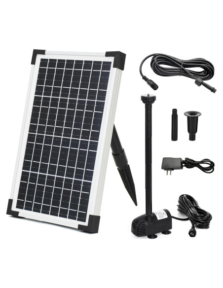 Bomba de Agua Solar ECO-WORTHY 12W 196 GPH para Estanque