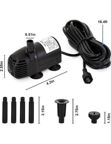 Bomba de Agua Solar ECO-WORTHY 12W 196 GPH para Estanque