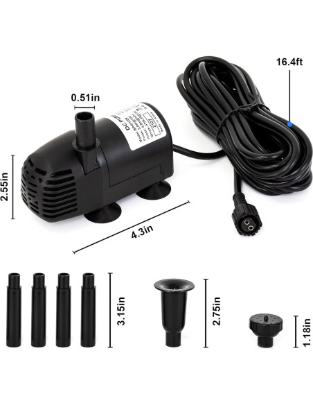 Bomba de Agua Solar ECO-WORTHY 12W 196 GPH para Estanque