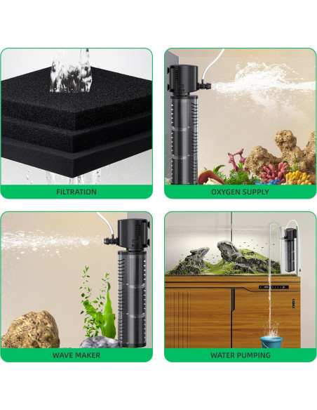 Filtro de Acuario FREESEA 5W 132GPH para 10-35 Galones