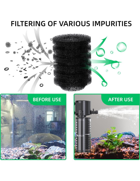 Filtro de Acuario FREESEA 5W 132GPH para 10-35 Galones