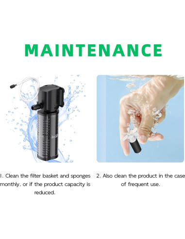 Filtro de Acuario FREESEA 5W 132GPH para 10-35 Galones