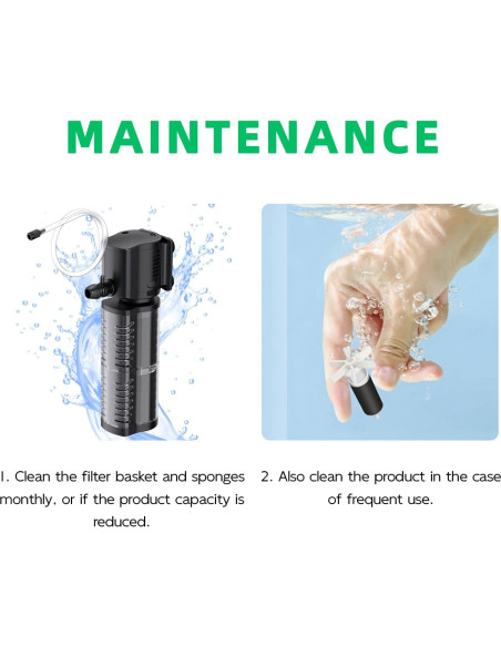 Filtro de Acuario FREESEA 5W 132GPH para 10-35 Galones