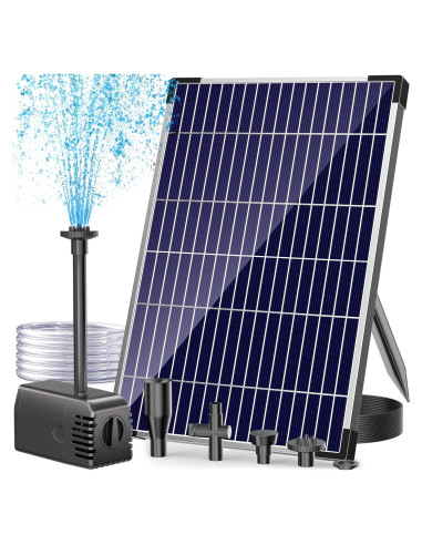 Bomba de Agua Solar Antfraer 12W 605L/h Ajustable para Jardín