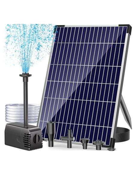 Bomba de Agua Solar Antfraer 12W 605L/h Ajustable para Jardín