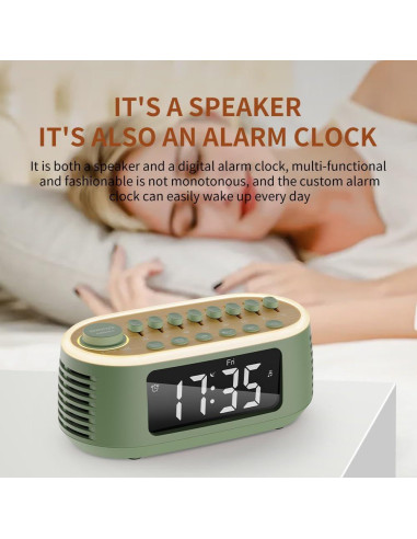 Altavoz Bluetooth CYBORIS T203 con Reloj Despertador y Luz RGB