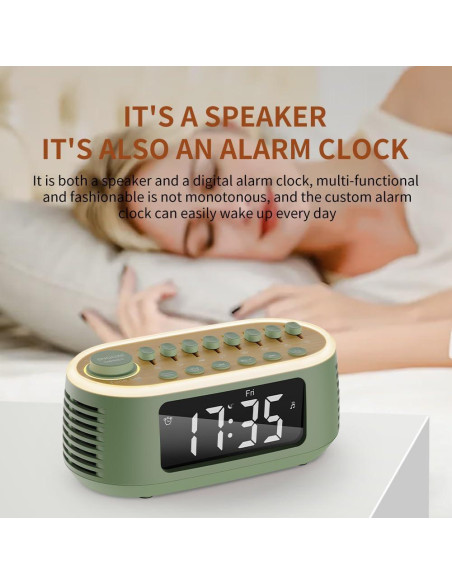 Altavoz Bluetooth CYBORIS T203 con Reloj Despertador y Luz RGB