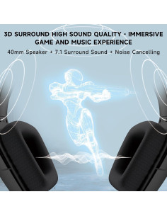 Auriculares Gaming Rumoon CM7008 con Micrófono, 40mm, PS5/PC 2