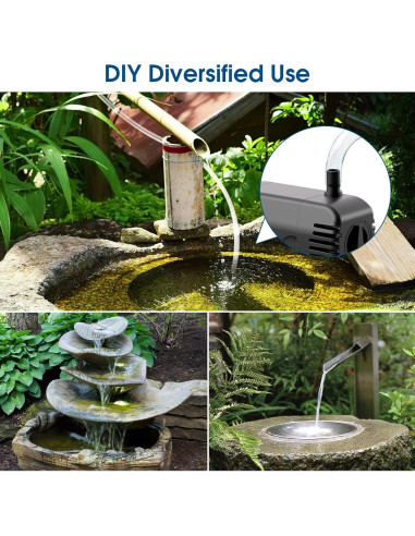 Bomba de Agua Solar Antfraer 12W 605L/h Ajustable para Jardín