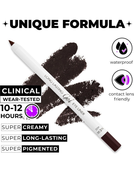 Delineador en Gel LAMEL 402 Marrón Profundo Impermeable