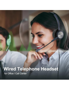 Auricular de Teléfono Emaiker Un Oído con Cable RJ9 para Cisco 2