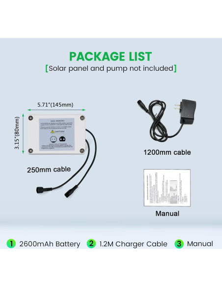 Batería de Respaldo ECO-WORTHY 14.8V 2600mAh para Bomba Solar