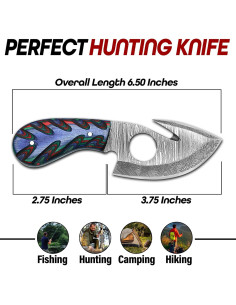 Cuchillo de Damasco RYOBA 16.5 cm con Funda de Cuero 2