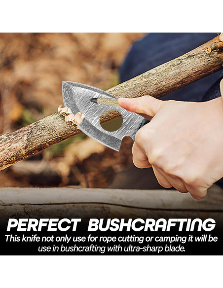 Cuchillo de Damasco RYOBA 16.5 cm con Funda de Cuero