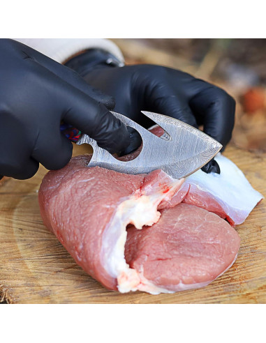 Cuchillo de Damasco RYOBA 16.5 cm con Funda de Cuero