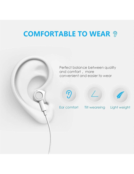 Auriculares USB-C Pcwfbzf con micrófono y control remoto Auriculares USB-C Pcwfbzf con micrófono y control remoto