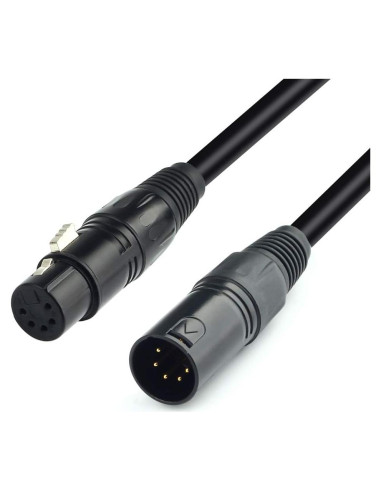 Cable DMX 5 Pin Macho a Hembra SiYear 1.5m para Iluminación