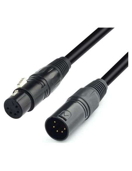 Cable DMX 5 Pin Macho a Hembra SiYear 1.5m para Iluminación