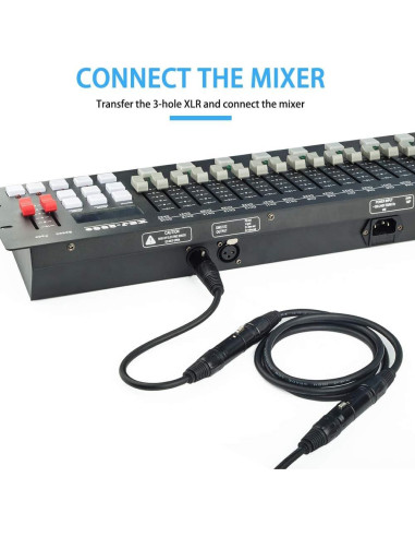 Cable DMX 5 Pin Macho a Hembra SiYear 1.5m para Iluminación