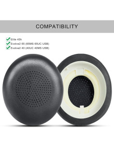 Almohadillas de Reemplazo Gvoears para Jabra Evolve2 65/40 y Elite 45h 2