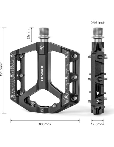 Pedales de Bicicleta GEWAGE Planos Antideslizantes 100x121.5mm