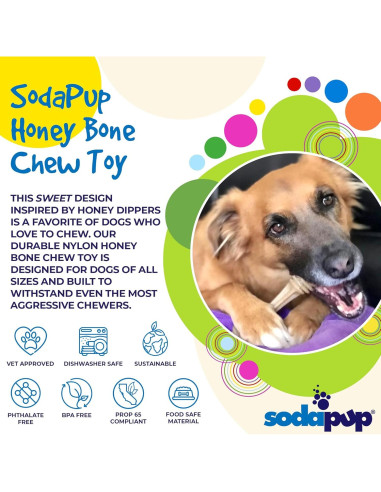 Juguete para Masticar SodaPup Hueso de Miel Grande 15.88cm