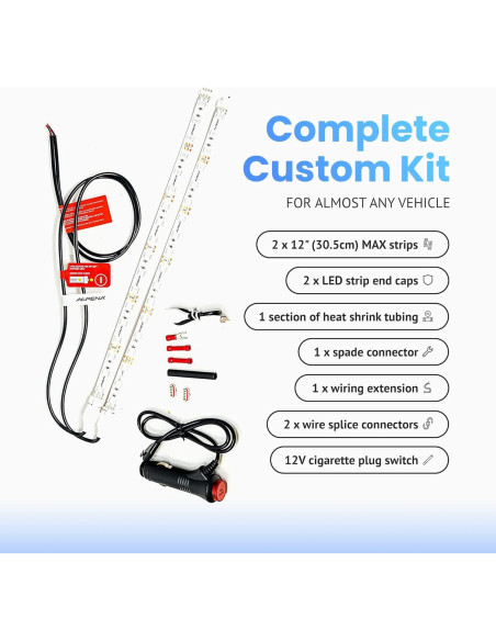 Kit de Inicio de Tira de Luz LED Alpena 61 cm Azul 12V