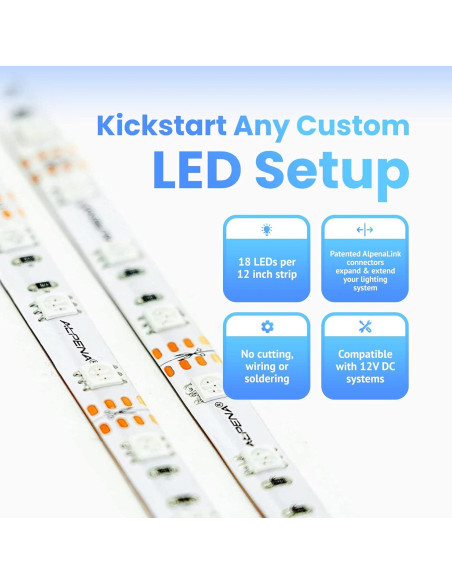 Kit de Inicio de Tira de Luz LED Alpena 61 cm Azul 12V