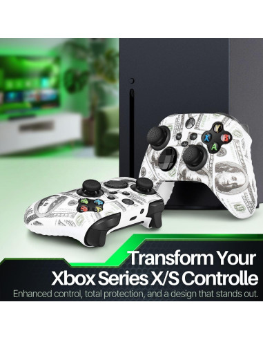 Funda de Silicona TNP para Controlador Xbox Series X/S + 8 Joysticks