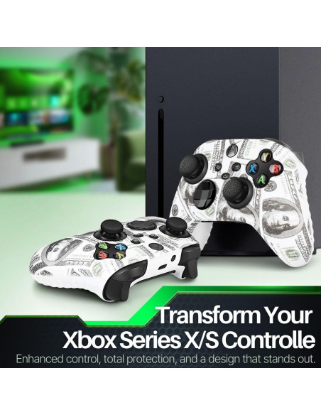 Funda de Silicona TNP para Controlador Xbox Series X/S + 8 Joysticks