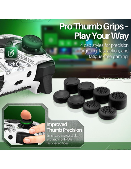 Funda de Silicona TNP para Controlador Xbox Series X/S + 8 Joysticks