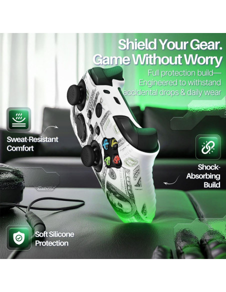 Funda de Silicona TNP para Controlador Xbox Series X/S + 8 Joysticks