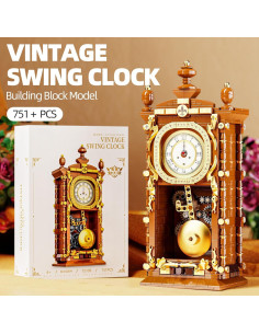 Reloj de Péndulo Retro HJPLPXH con Bloques de Construcción 2