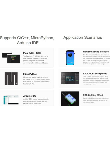 Placa MCU Waveshare RP2350 con Pantalla LCD 1.47" 172x320