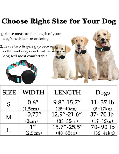 Soporte para Collar de Perro con Funda para Airtag - S 24.9-39.9 cm