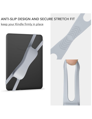 Soporte Ergonómico de Silicona para Kindle y Tabletas - Gris