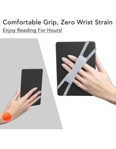 Soporte Ergonómico de Silicona para Kindle y Tabletas - Gris