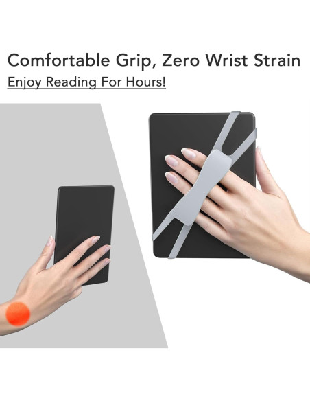 Soporte Ergonómico de Silicona para Kindle y Tabletas - Gris