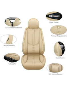 Cubiertas de Asiento Cresater para Toyota Yaris iA 2017-2018 Beige 2