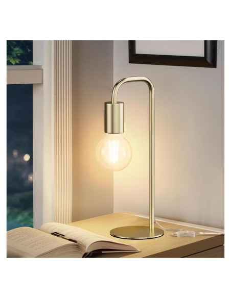 Lámpara de Mesa Industrial Iporovon E26 Dorada 34cm