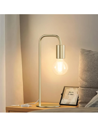 Lámpara de Mesa Industrial Iporovon E26 Dorada 34cm