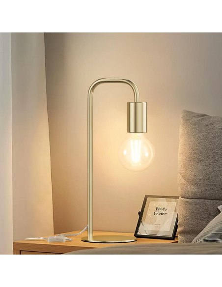 Lámpara de Mesa Industrial Iporovon E26 Dorada 34cm