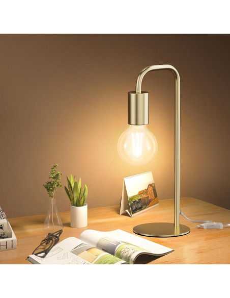 Lámpara de Mesa Industrial Iporovon E26 Dorada 34cm