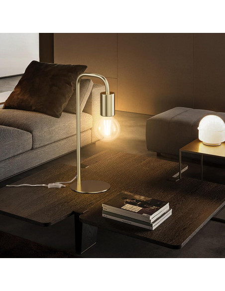 Lámpara de Mesa Industrial Iporovon E26 Dorada 34cm