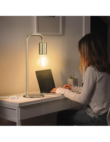 Lámpara de Mesa Industrial Iporovon E26 Dorada 34cm