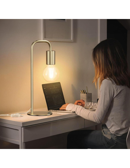 Lámpara de Mesa Industrial Iporovon E26 Dorada 34cm