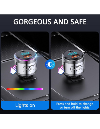 Transmisor Bluetooth LENCENT BC76 Carga Rápida 30W FM