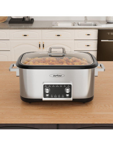 Olla de Cocción Lenta Programable SUNVIVI 8 Cuartos 12 en 1