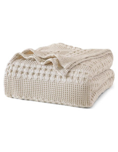 Manta Waffle de Algodón PHF Individual 167.64x228.6cm Avena